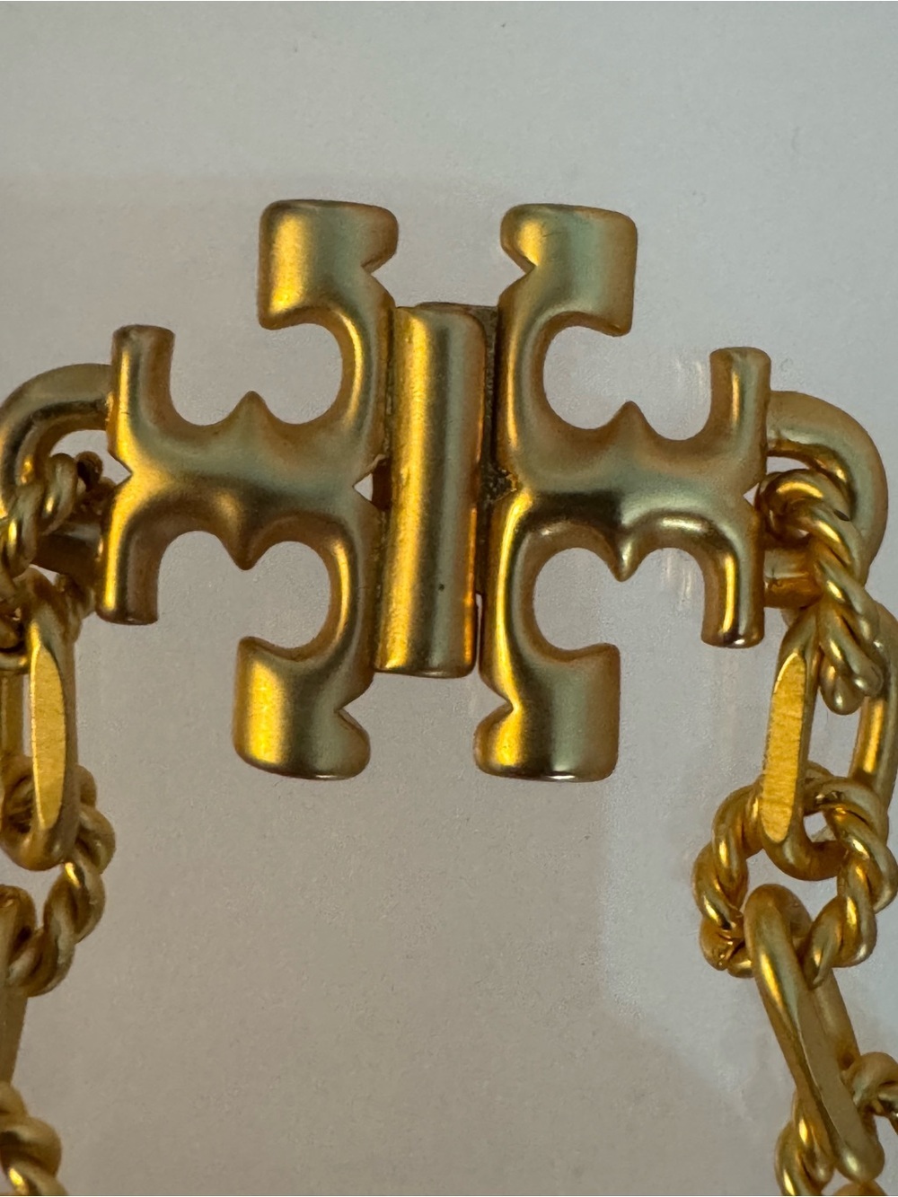 Tory Burch Torsade Signature Bar Chain 18K Gold Plated Brass Bracelet - Picture 3 of 7
